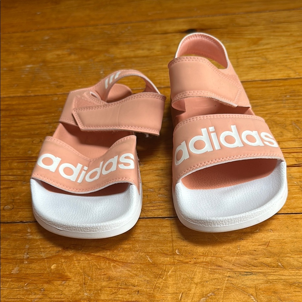 Adidas Women's Pink Neoprene Slides - Picture 2 of 6